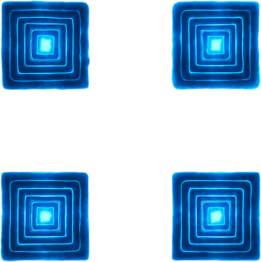 2x2 Sprite Sheet of futuristic blue energy square.
Seen from above.