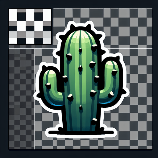 Cactee.
Single Game Texture.  In-Game asset.  2d.  Blank background.  High contrast.  No shadows