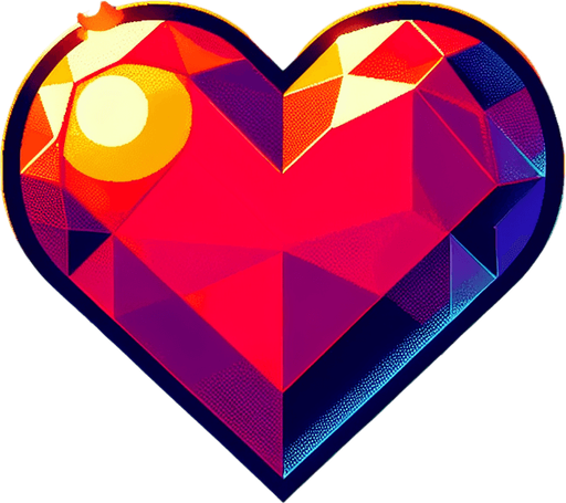 heart.
Single Game Texture. In-Game asset. 2d. Blank background. High contrast. No shadows.