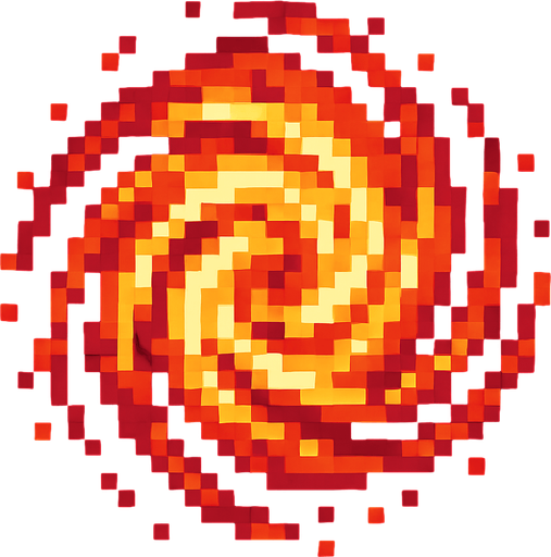 sirculo de torbellino de pixeles.
In-Game asset.  2d.  High contrast.  No shadows