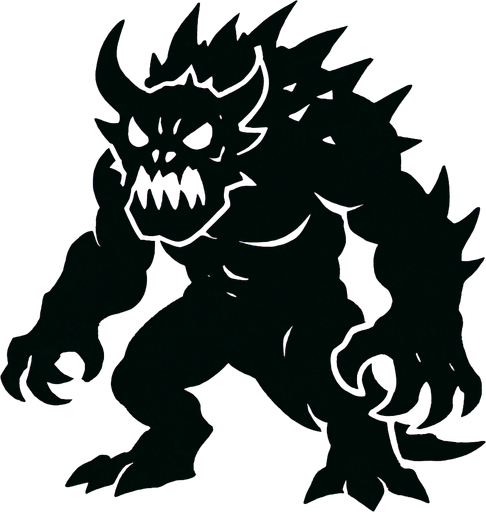 Big monster.
In-Game asset.  2d.  High contrast.  No shadows
