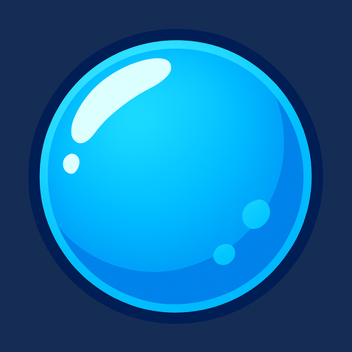 Blue bubble.
In-Game asset.  2d.  High contrast.  No shadows