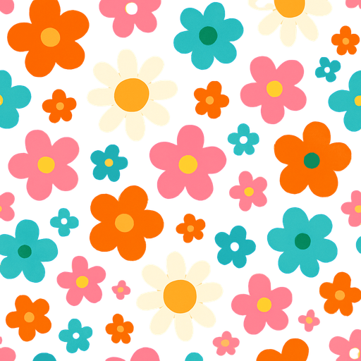 Fond d'écran fleurs mignonnes.
In-Game asset.  2d.  High contrast.  No shadows