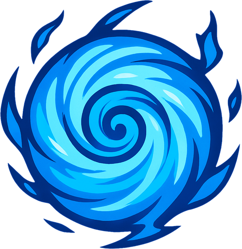 Mavi top rasengan top.
In-Game asset.  2d.  High contrast.  No shadows