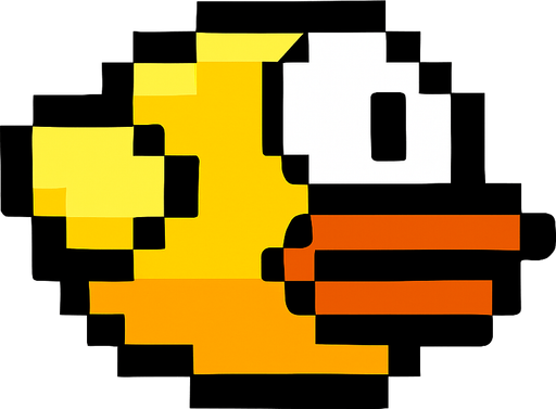 copy bird of flappy bird game.
In-Game asset.  2d.  High contrast.  No shadows