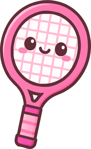 Raquette rose cute.
In-Game asset.  2d.  High contrast.  No shadows