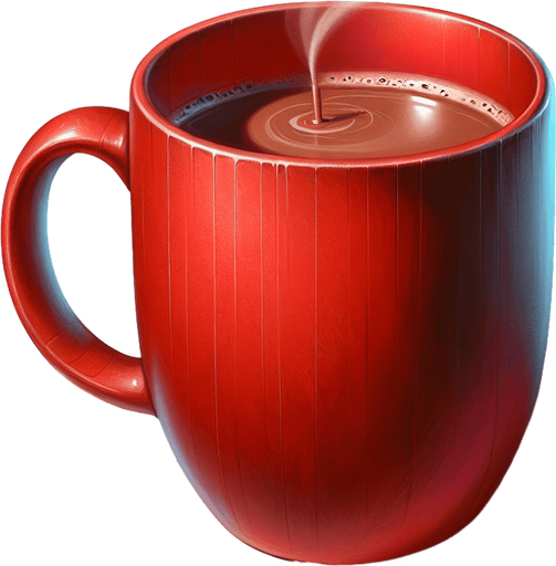 photorealistic red mug of hot chocolate.
ows.