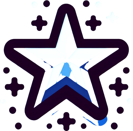 small star.
Single Game Texture. In-Game asset. 2d. Blank background. High contrast. No shadows.