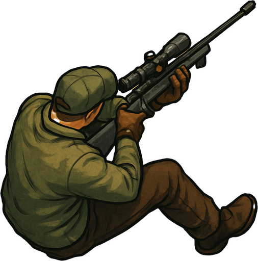 Sniper man from top view