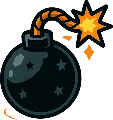 A bomb.
In-Game asset.  2d.  High contrast.  No shadows