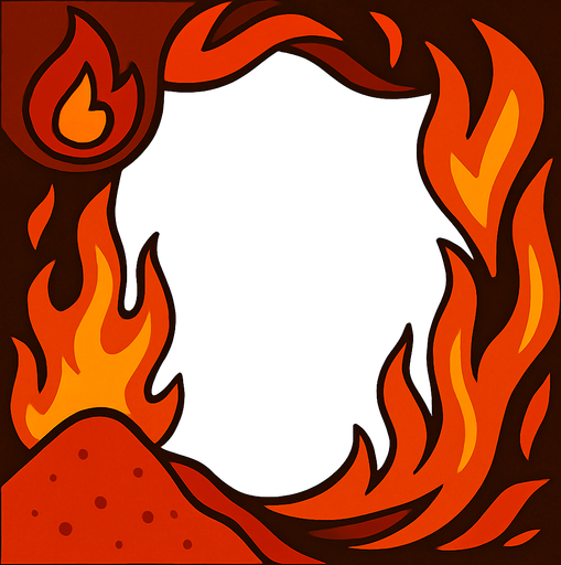 El margen para una carta que representa el tipo fuego