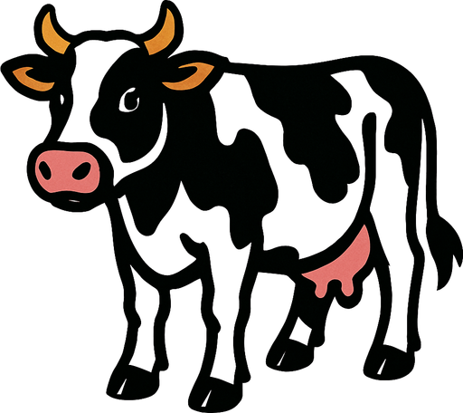 İnek.
In-Game asset.  2d.  High contrast.  No shadows
