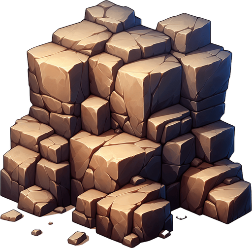 Rocks.
Single Game Texture. In-Game asset. 2d. Blank background. High contrast. No shadows.