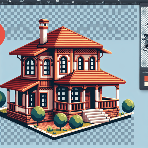 orman evi No background. Transparent background. Blank background. No shadows. 2d. In-Game asset. flat