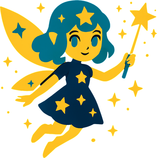 Fée stella.
In-Game asset.  2d.  High contrast.  No shadows