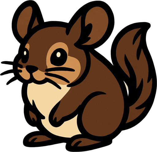 Chinchilla.
In-Game asset.  2d.  High contrast.  No shadows