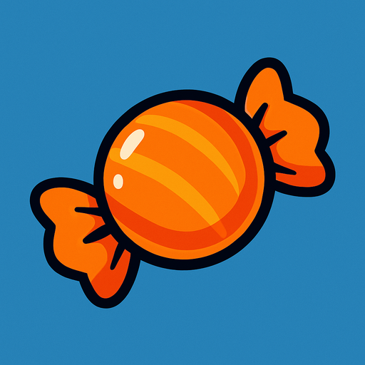 Turuncu şeker.
In-Game asset.  2d.  High contrast.  No shadows