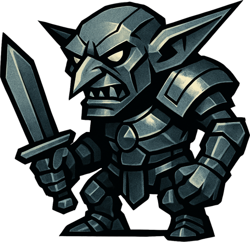 demir goblin.
In-Game asset.  2d.  High contrast.  No shadows