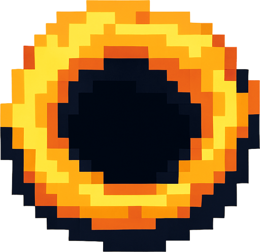 un agujero hecho con pixeles.
In-Game asset.  2d.  High contrast.  No shadows