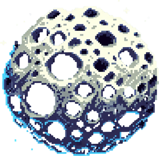 pixelart. asteroid with craters. subtle shading..
Single Game Texture. In-Game asset. 2d. Blank background. High contrast. No shadows.