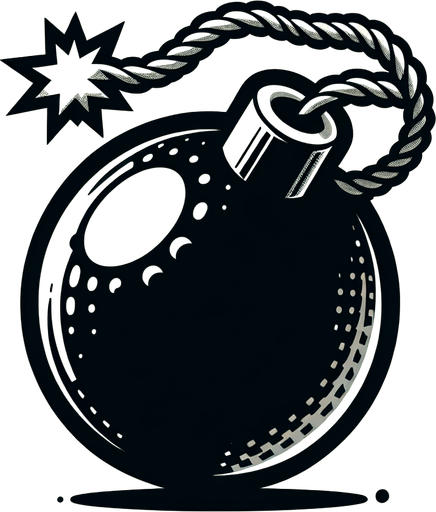 Bomb for pop game.
Single Game Texture. In-Game asset. 2d. Blank background. High contrast. No shadows.