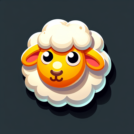 sheep, top view, cartoon style.
Single Game Texture. In-Game asset. 2d. Blank background. High contrast. No shadows.