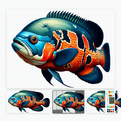a realistic oscarFish.
Single Game Texture. In-Game asset. 2d. Blank background. High contrast. No shadows.