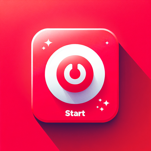 A start button. White on Red..
Single Game Texture. In-Game asset. 2d. Blank background. High contrast. No shadows.
