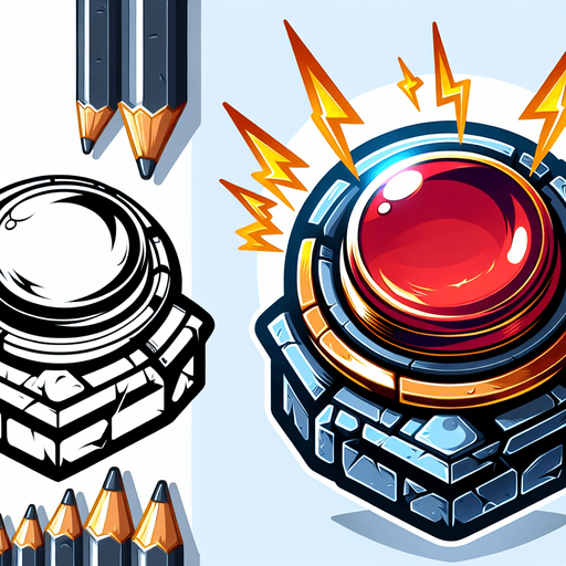 strong button, cartoon, blank background, 2d.
Single Game Texture.  In-Game asset.  2d.  Blank background.  High contrast.  No shadows