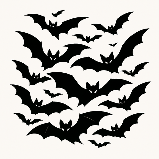 bat swarm.
In-Game asset.  2d.  High contrast.  No shadows