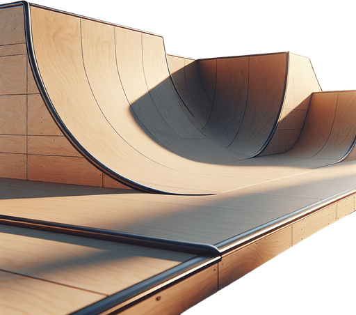 Skateboard ramp side view