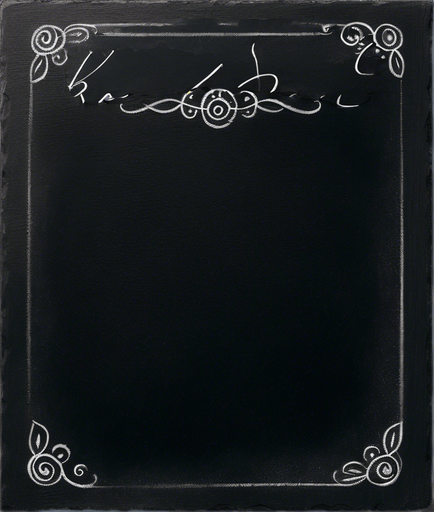 Text "ROOKIE BREW" handwritten in chalk in capital letters