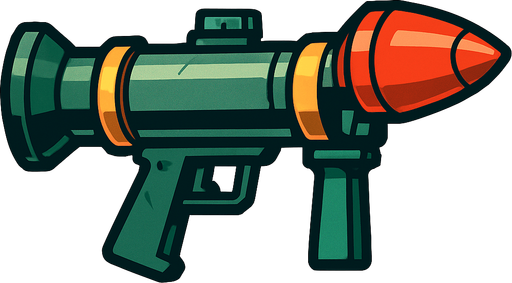 rocket launcher.
In-Game asset.  2d.  High contrast.  No shadows