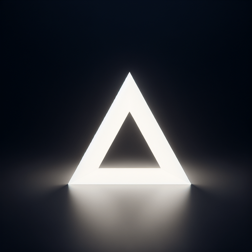 Plain Uniform White 2D triangle made of light