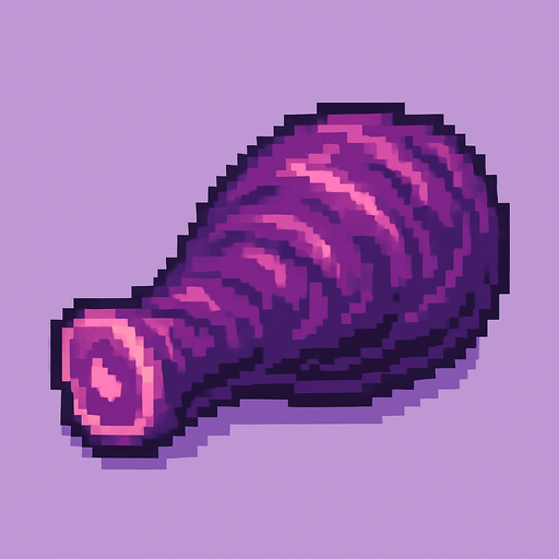 2d pixel art high quality purple monster meat.
In-Game asset.  2d.  High contrast.  No shadows