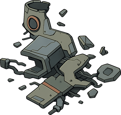 spaceship debris. No background. Transparent background. Blank background. No shadows. 2d. In-Game asset. flat