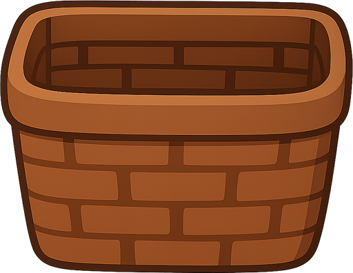 kahverengi bir elma sepeti
. No background. Transparent background. Blank background. No shadows. 2d. In-Game asset. flat