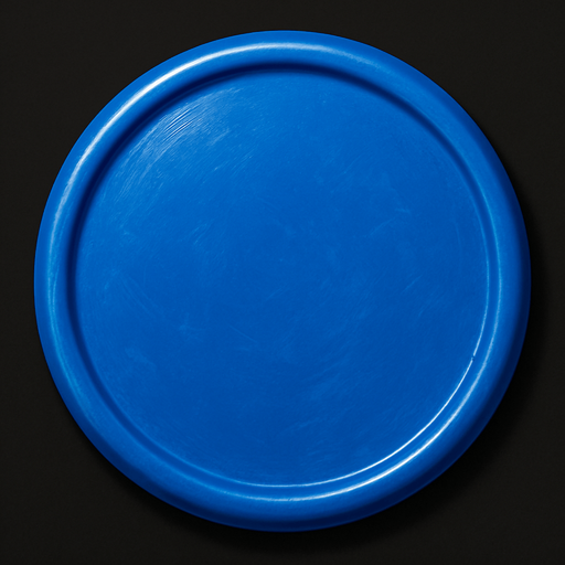 Circle realistic plastic blue.
In-Game asset.  2d.  High contrast.  No shadows