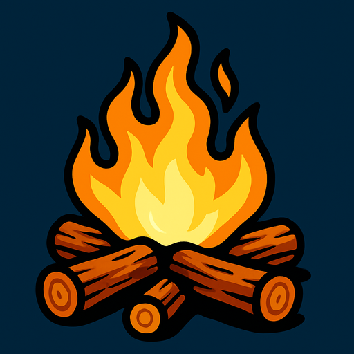 Kamp atesi.
In-Game asset.  2d.  High contrast.  No shadows