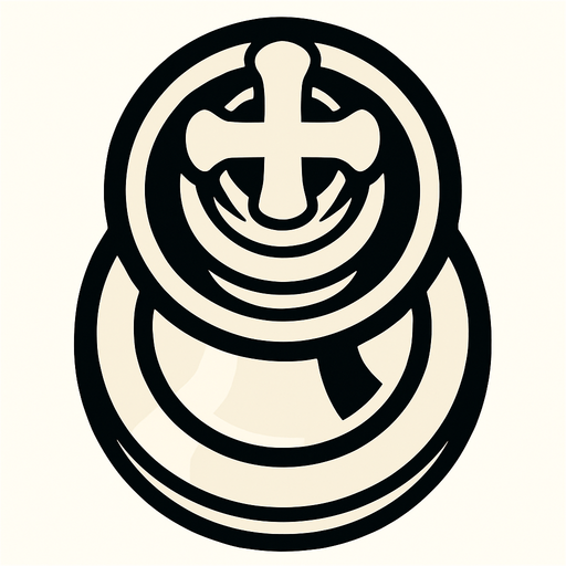 Chess White king view from top.
In-Game asset.  2d.  High contrast.  No shadows