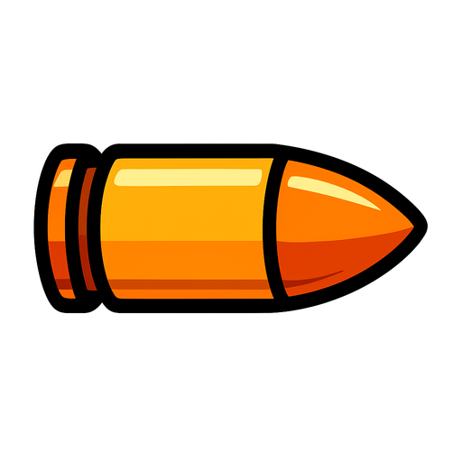 bullet.
In-Game asset.  2d.  High contrast.  No shadows