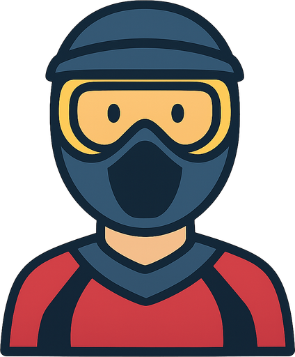 A paintballer. No background. Transparent background. Blank background. No shadows. 2d. In-Game asset. flat