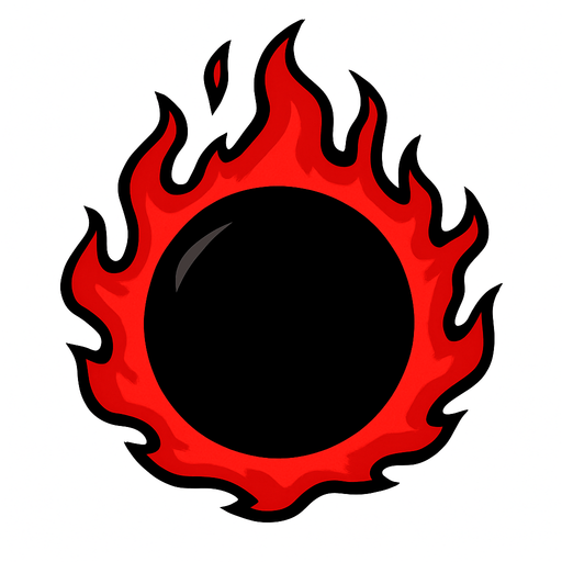 black orb with red aura.
In-Game asset.  2d.  High contrast.  No shadows
