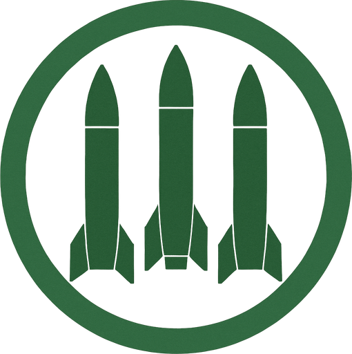 Add green 3 piece of Missilles art image into this ring middle