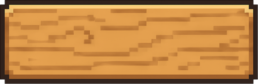 necesito construir un background para un hud, color madera clarito con 2 tornillos en los extremos bien en los bordes, con un borde viselado pixel art, muchisimo mas ancho que alto (relacion 5 -
 20 aprox).
In-Game asset.  2d.  High contrast.  No shadows
