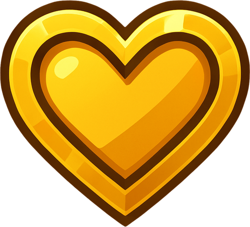 golden Heart.
In-Game asset.  2d.  High contrast.  No shadows