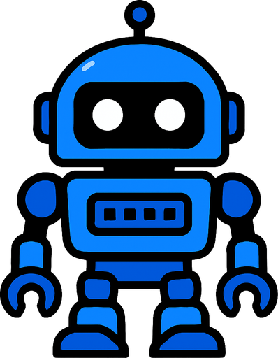 Blue semibot.
In-Game asset.  High contrast.  No shadows