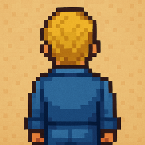 brown yellow haired man pixel art