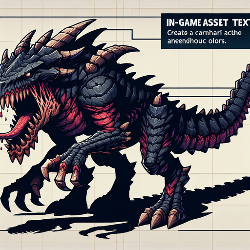 carnivore.
Single Game Texture. In-Game asset. 2d. Blank background. High contrast. No shadows.