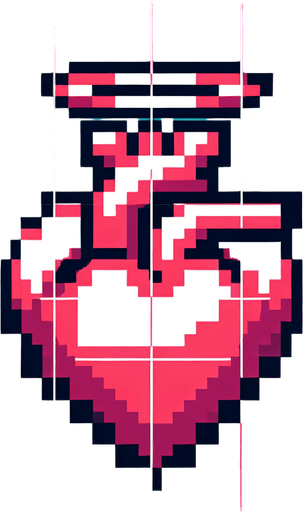 pixel art of a pulsating white heart with a halo. 
Single Game Texture. In-Game asset. 2d. Blank background. High contrast. No shadows.